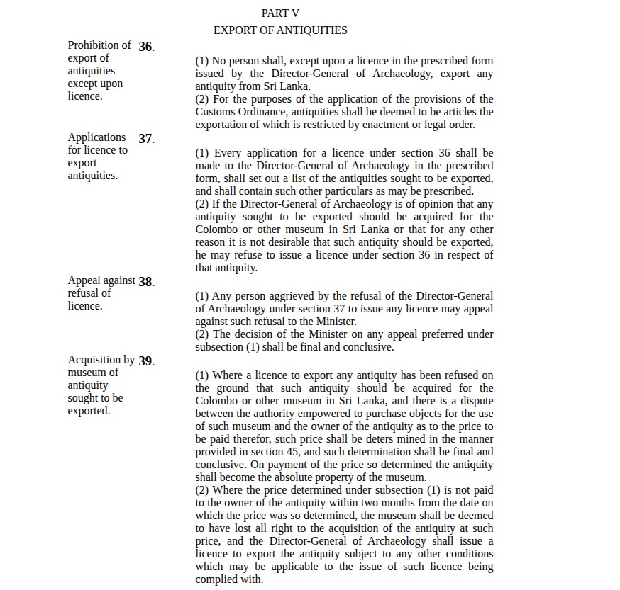 Antiquities Ordinance 9 940